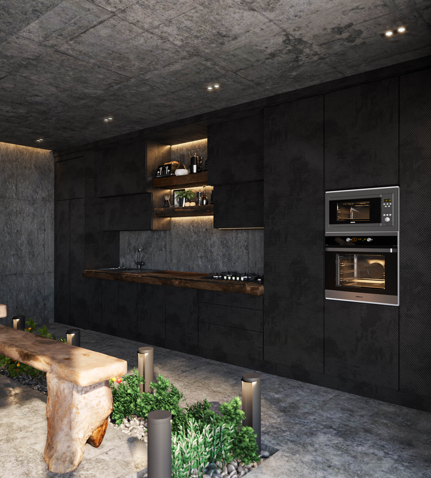 Modern Black Kitchen Idea